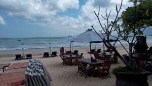Beach restaurant at Jimbaran beach in Bali